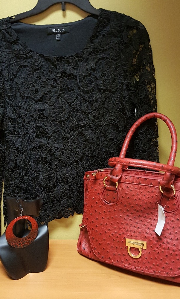 Ladies Black Lace Top
